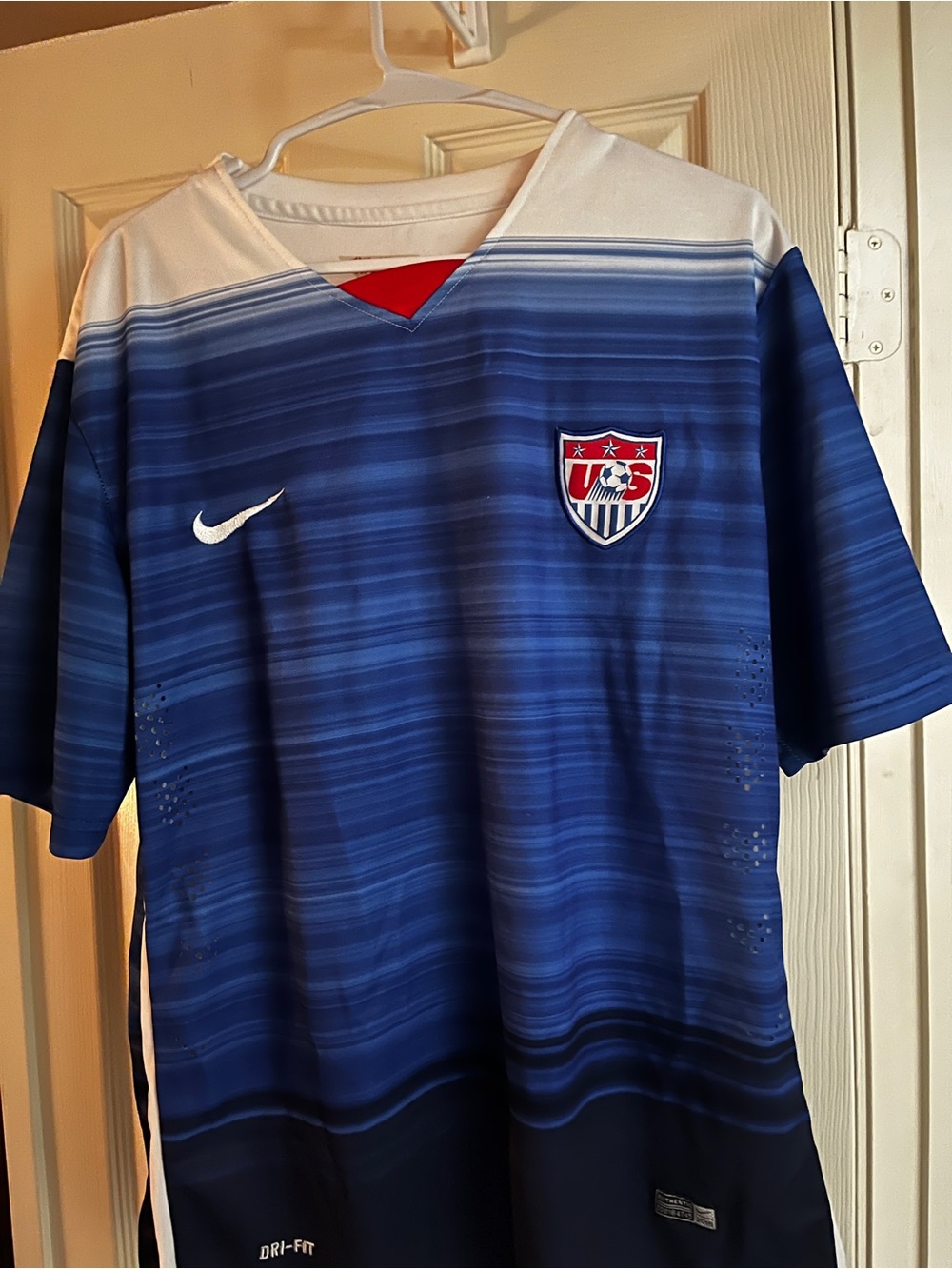 Nike Men's US Soccer Blue Gradient Jersey with White Accents